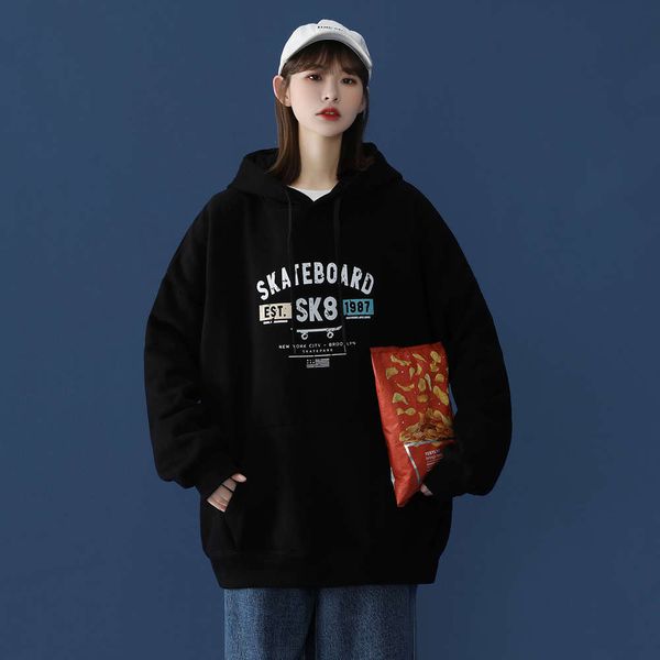 

cashmere thickened sweater trend in autumn and winter 2020 new large women's clothes fat mm loose foreign style, Black