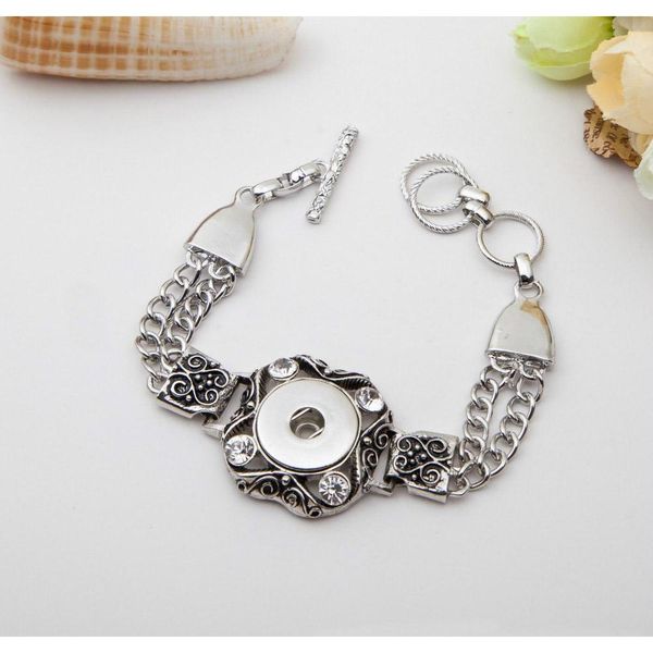 

20pcs fashion mixes noosa button bracelets bangles antique silver engraved crystal flowers diy ginger snaps inter sqcvvu beauty888, Golden;silver
