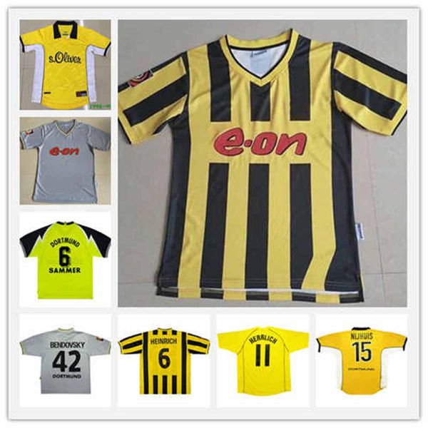 

retro dortmund soccer jersey werthon ancient maillots 1995 96 97 98 99 2000 01 02 moller amoroso rosicky bobic classic football shirt e, Black;yellow