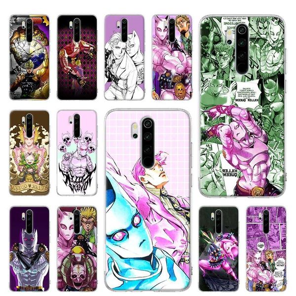 

silicone case for xiaomi redmi note 7 8 9 pro max 8t 9s 6 6a 7a 8a 9a 9c cover shell coque anime jojo killer queen