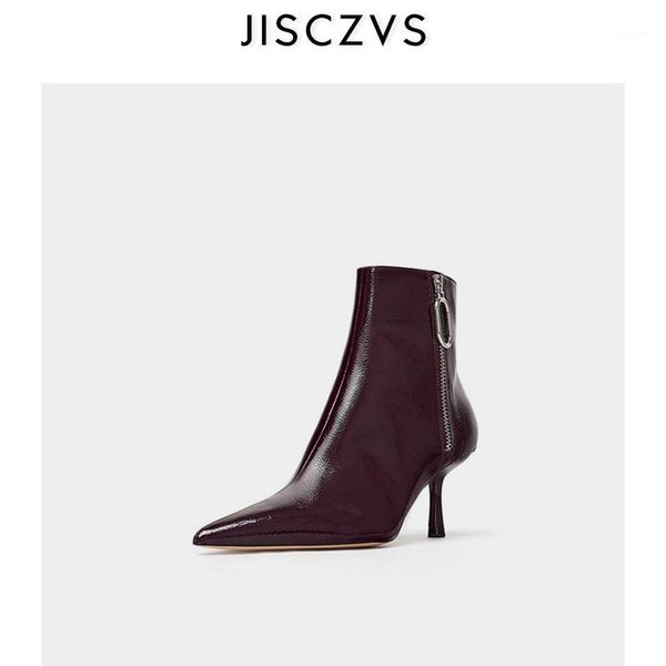 

women boots ankle pu leather zipper booties high heels autumn shoes black winter boots zapatos de mujer pointed toe ankle pumps1