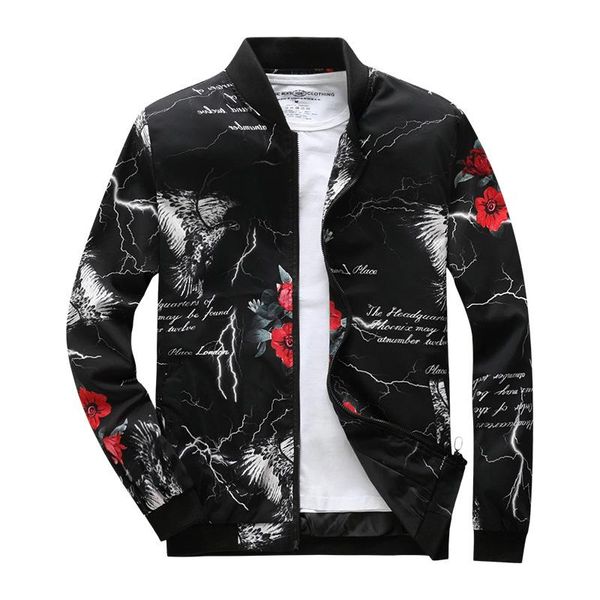 

2020 new autumn fashion printed jackets men slim fit windbreaker coat men jaqueta masculina bomber jacket mens jackets and coats, Black;brown