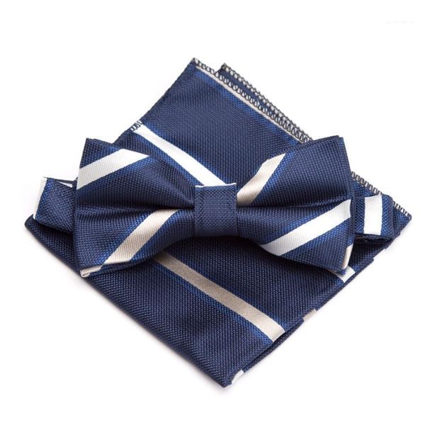 

neck ties men bowtie handkerchief set fashion for mens gravata wedding dress party jacquard paisley adjustable adults bow tie1, Blue;purple