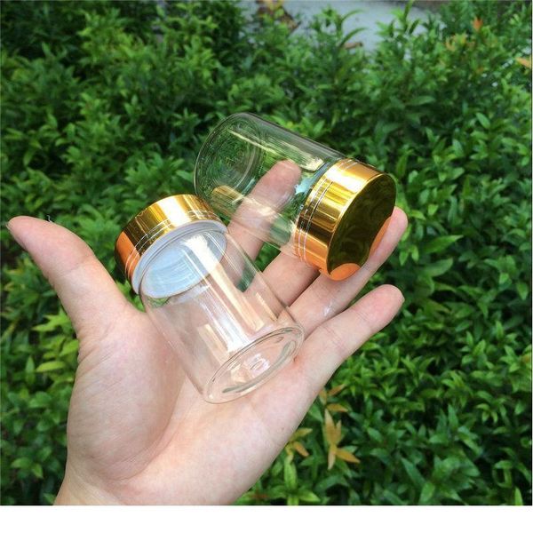 

47*70*34mm 80ml glass bottles gold screw cap empty jars glass bottles for food spice liquid candy jars 24pcs jlltex