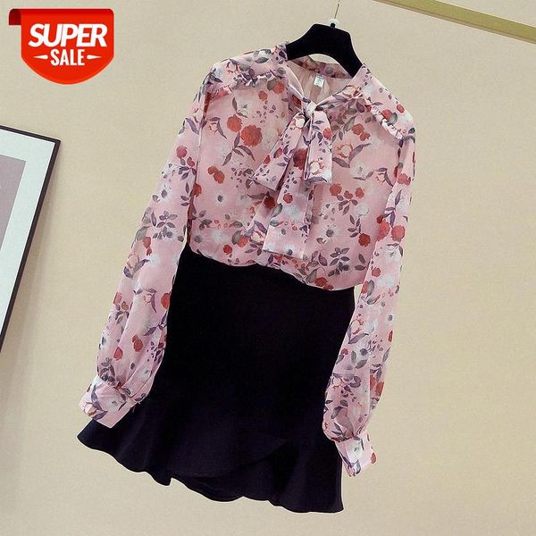 

Autumn Long Sleeve Cardigan Chiffon Blouse Women 2021 New Bow Print Vintage Women Blouses Loose Casual Shirts Blusas 11160 #hl6c, White