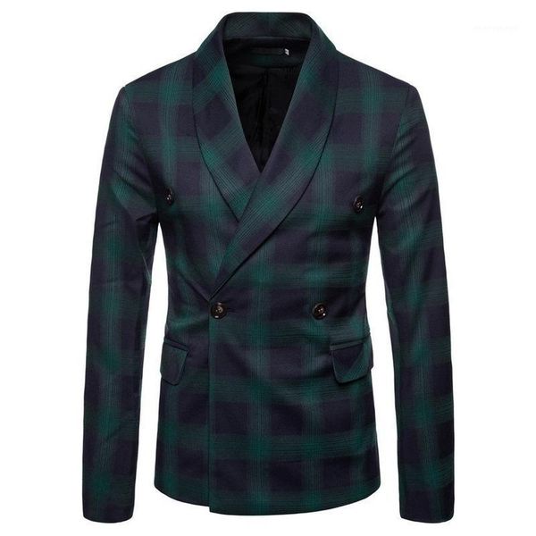 

men's suits & blazers men autumn winter lattice business slim fashion plus size vintage thick warm coat cotton casual streetwear 2021 c, White;black