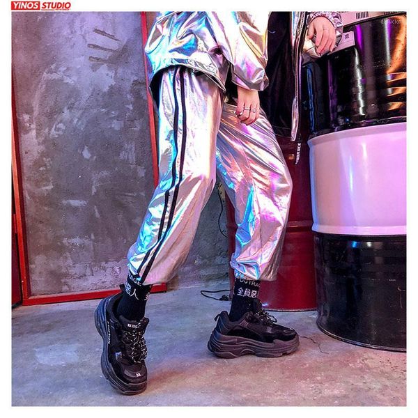 

dropshipping japanese loose joggers patchwork pants autumn male sliver dance toursers men streetwear causal sweatpants mens1, Black