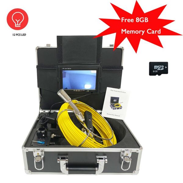 cameras 23mm lens 20m cable pipe endoscope video camera 8gb tf card recorder sewer drain duct industrial inspection