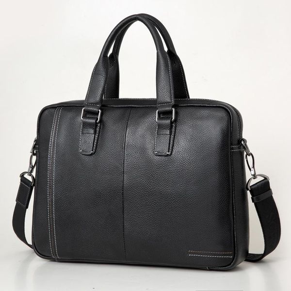 

men's real-leather bag men's handbag cross-section business briefcase leather messenger bag leather briefcase computer