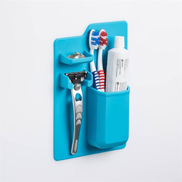 

holder silicone organizer strong suction mounted toothbrush rack for bathroom mirror shower soft tool 2 ndkgj