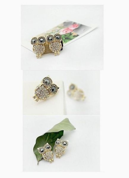 

earrings for women new fashion big eye beautifully owl stud earring, Golden;silver