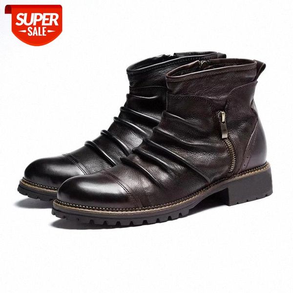 

leather business men's boots autumn winter warm snow boots men ankle men's shoes #0r2t
