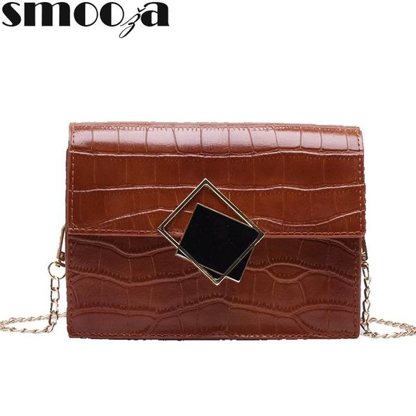 

smooza crocodile chain crossbody bags women sequin decoration female designer bags purse pu leather women flap shoulder bag