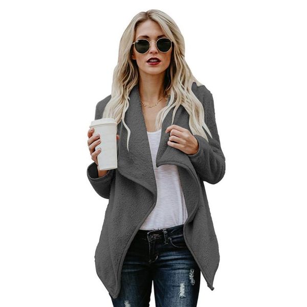 

women's jackets women casual lapel collar long sleeve solid autumn, winter coat casual, street, outdoor, etc outerwear, Black;brown