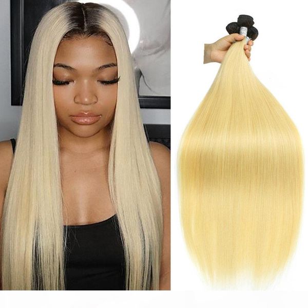

бразильский raw virgin человеческих волос weave связки прямые короткие ombre t1b 613 long 28 дюймов для женщин черный 3 связки выдвижения 10, Black