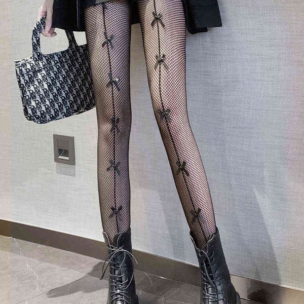 

socks black fishing net long tube bow stockings female jk large mh fish hollow black silk pantyhose, Red;black