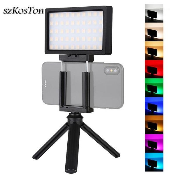 

flash heads mini 9 color dimmable rgb led video light 1/4 screw pography lighting with tripod for phone dslr camera vlog fill light1