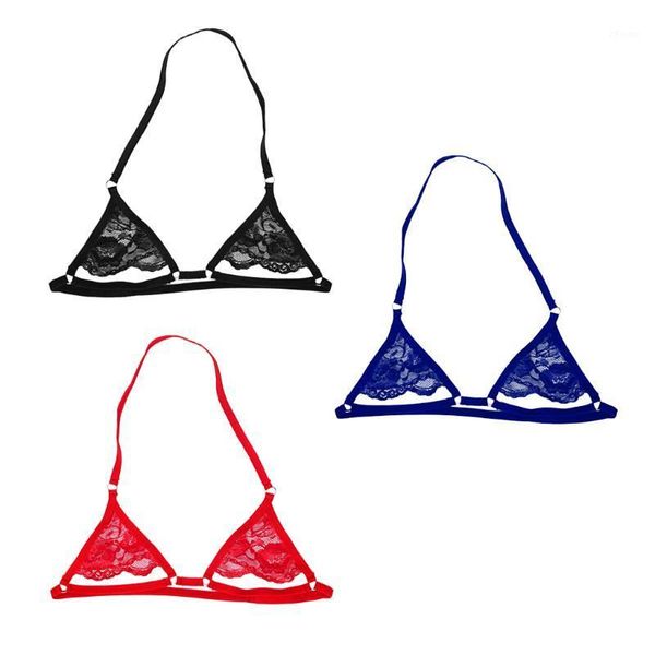 

men's bra sissy lingerie bralette smooth lace wire-bra underwear1, Red;black