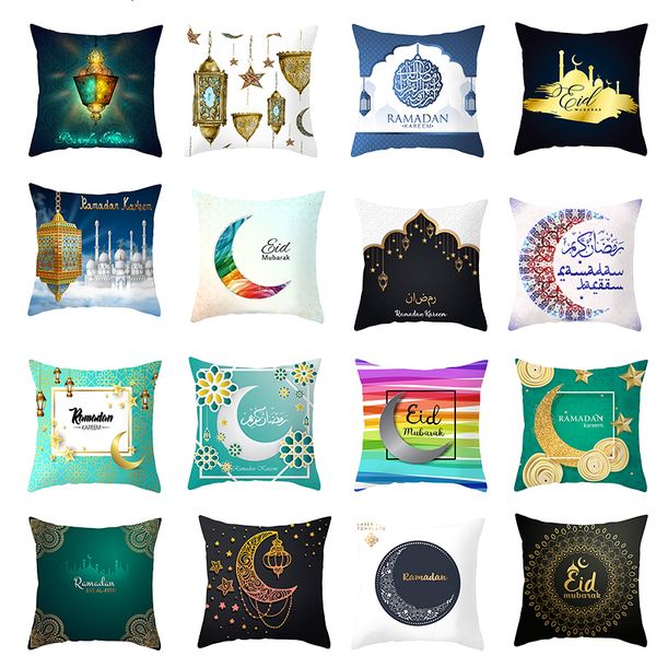 

45x45cm muslim ramadan decoration for home cotton seat sofa cushion classic lantern throw pillow cover eid mubarak decor