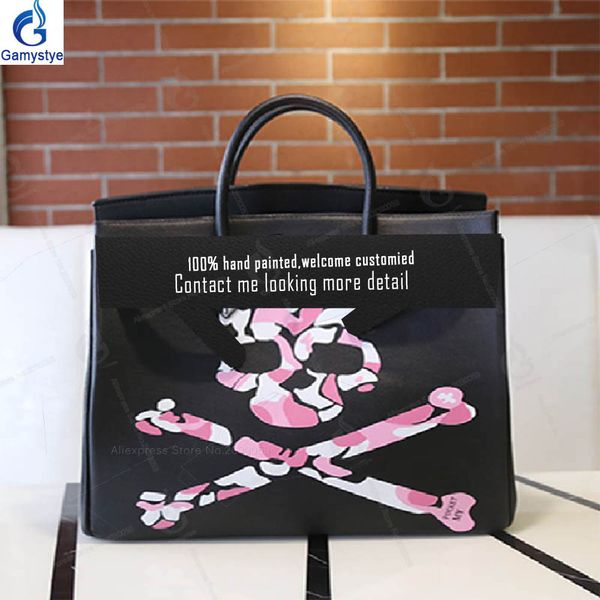 

custom graffiti bag army rose skull rock roll handbag designer bag crossbody bags for ladies messenger bag luxury handbags totes, Black;red