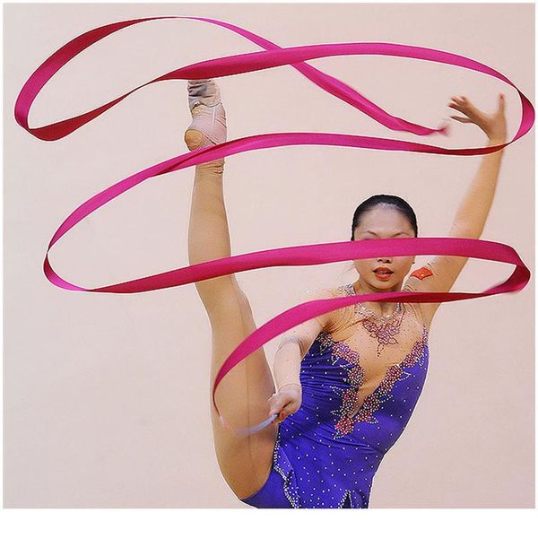

4m dance ribbon gym rhythmic gymnastics art gymnastic ballet streamer twirling rod outdoor sport games for kids child jllqxd