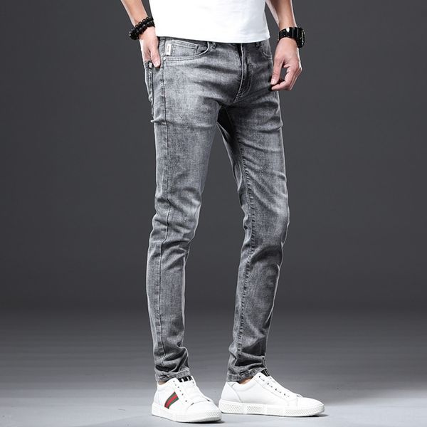

x3a3d men's four jeansversatile fashion korean style slim-fit leggings four seasons and tight pants jeans jeans trendy seasons student, Blue