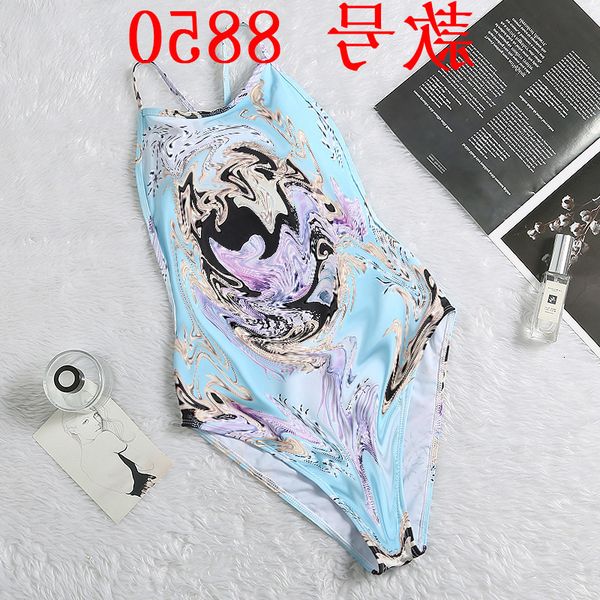 

new print open back one piece swimsuit
