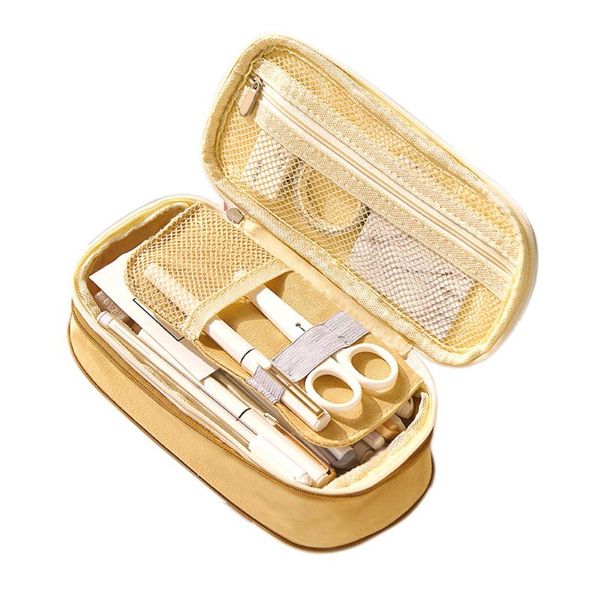 

canvas school pencil box storage bag pen box student stationery bag women fashion make up storage