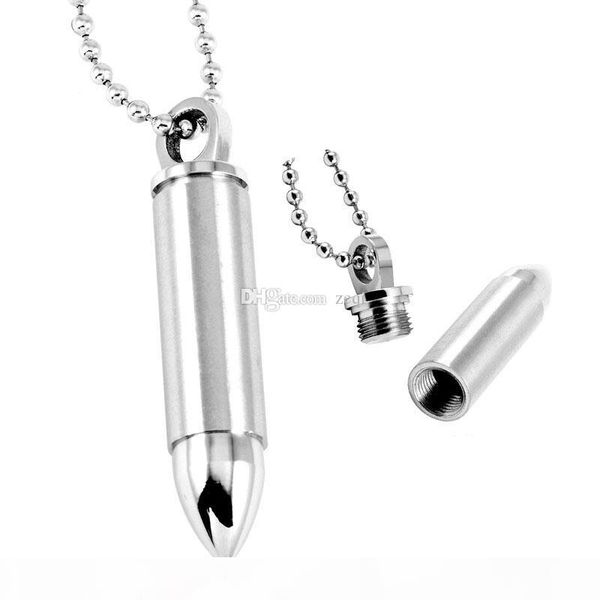 

bullet plain keepsake stainless loop cremation urn casket steel pendant funeral necklace ijd2436 ashes necklace rhsmh