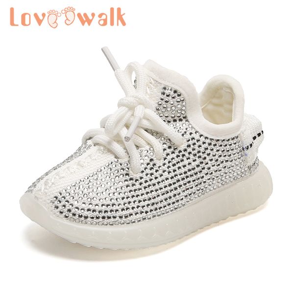 

kids sport shoes baby girls boys sneakers high qaulity toddler sneakers rhinestones girls glitter girl shoes boy running sneaker 201130, Black