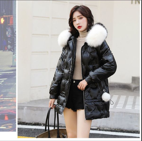 

new down cotton-quilted 2021 female mid-length cotton quilted jacket for fatty fat winter clothes o9v5, Black