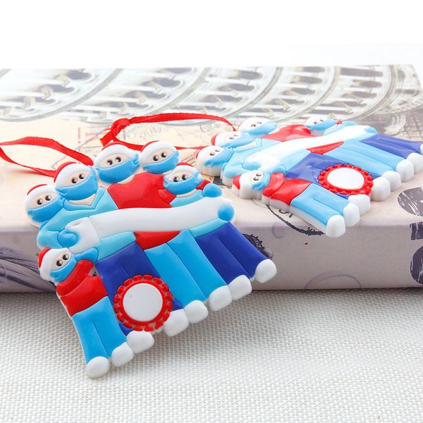 

christmas personalized ornaments survivor family of 3 4 5 6 with face masks hand sanitized diy decorating creative toys pendant