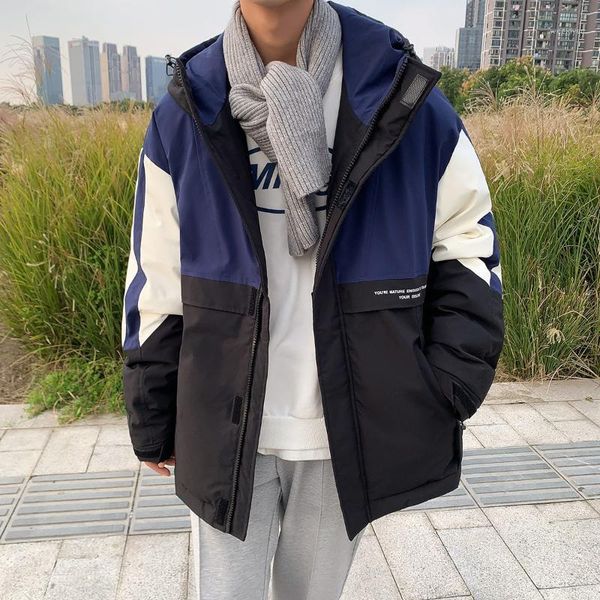 

2020 winter new men hooded down jacket thicken zipper woman duck down jacket warm winter streetwear fashion coat1, Black