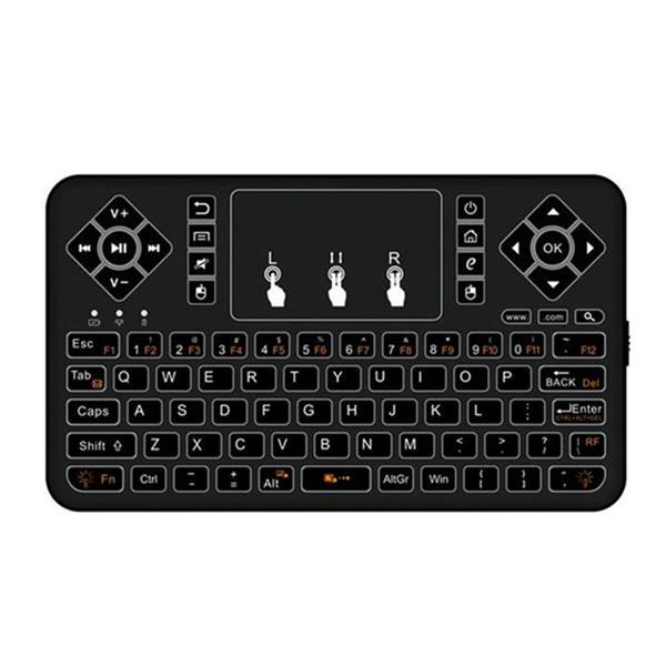 

2.4ghz wireless keyboard rgb backlit touchpad, suitable for android/google smart tv air mouse mini teclado vs i8