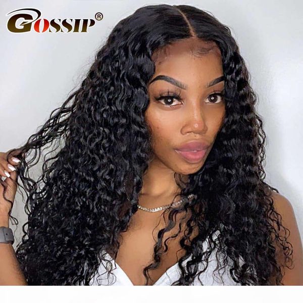 

water wave curly front human hair for black women 13x4 hd frontal 250 density lace wig remywigs, Black;brown