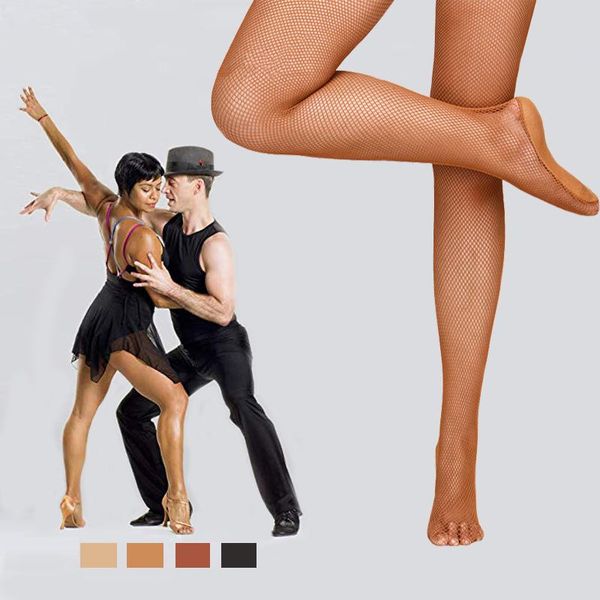 

socks & hosiery professional women latin dance competitions pantyhose hard yarn elastic fishnet stockings for ballroom tights, Black;white