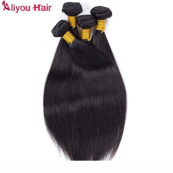 

amazing nice brazilian peruvian malaysian indian straight human hair weave weaving bundles 100g pc wholesale hair extensions hair weft, Black