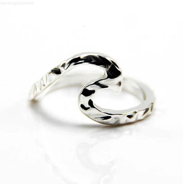 

silver trendy plated wholesale-new single metal arrivals fashion wave ring