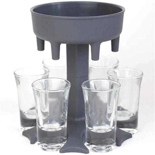 

selling 6 sglass dispenser holder wine whisky beer dispenser rack bar accessories caddy liquor dispenser party games drinking tools