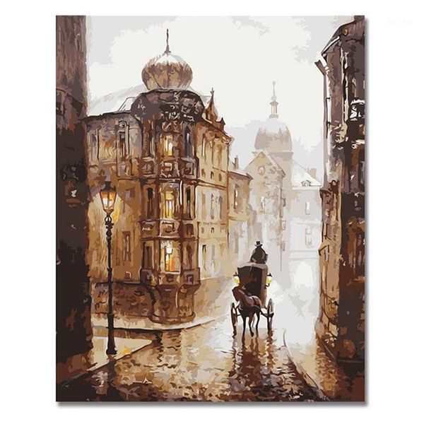 

paint by numbers kits for adult, diy canvas painting for adults beginner-venice street1