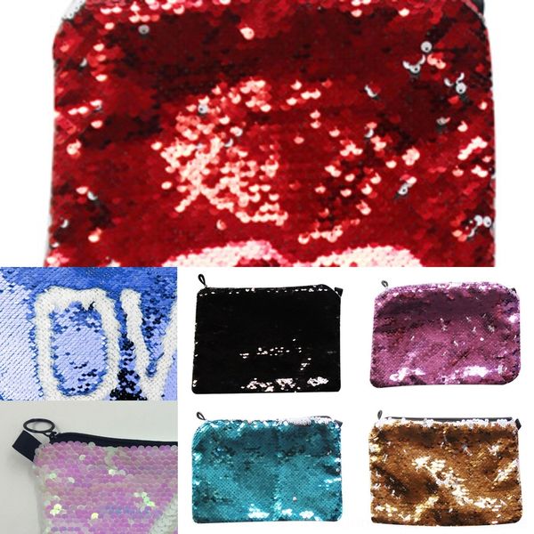 

udbv2 23 16cm new double sided transfer heat printing blank female sequins sequins cosmetic bag sequin zero purse sequin pen bag lt2ol