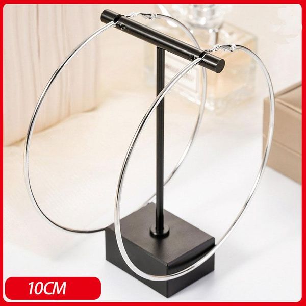 

hoop & huggie 40mm 60mm 70mm 100mm exaggerate big smooth circle earrings brincos simple party round loop for women jewelry, Golden;silver