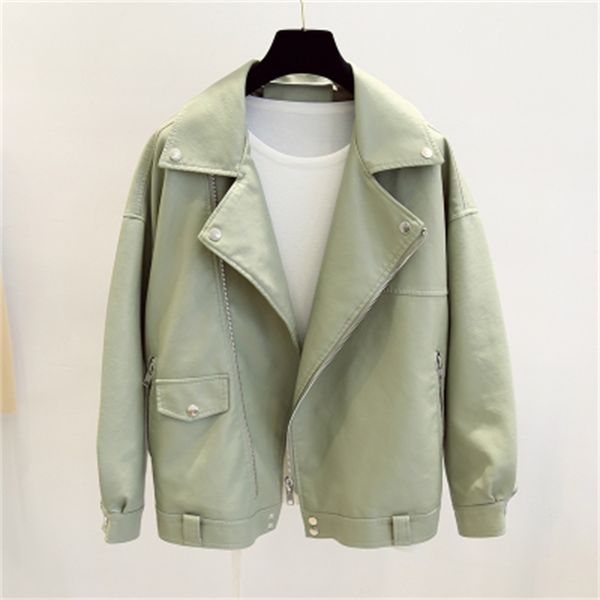 

2021 new spring for women in casual soft released plutonium from the women's leather jacket rivet 3g9u, Black