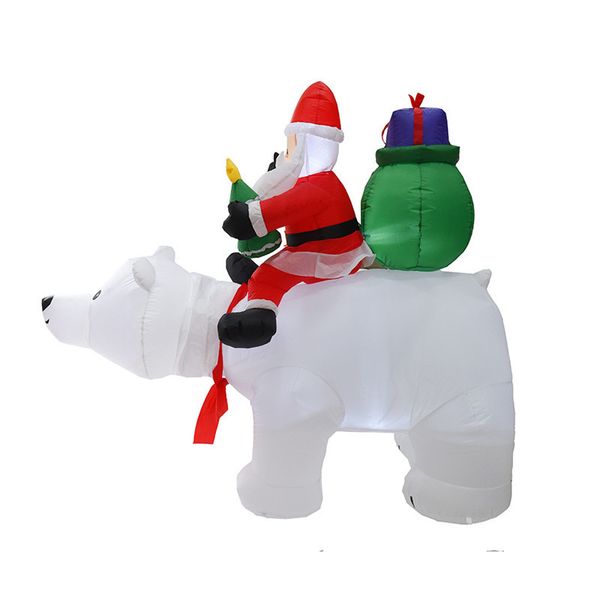 

2020 inflatable santa claus with bear snowman inflatable suit christmas party costume clothes christmas santa claus 3pcs t1i2497