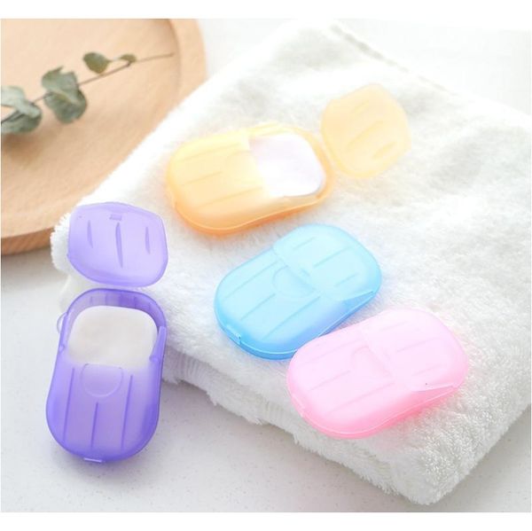 

20 pcs/set disposable boxed soap paper portable aromatherapy hand wash bath travel mini soap box soap base bathroom jlljkj lajiaoyard