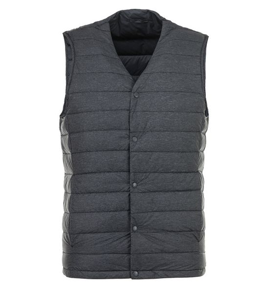 

2021 new matt fabric men duck vest v-neck ultra down sleeveless light weight windbreaker male gilet outwear eyds, Black