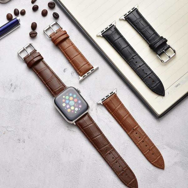 

strap for watch band leather loop 42mm 38mm correa pulseira watchband for iwatch 44mm 40mm series 5 jllkgu, Black;brown