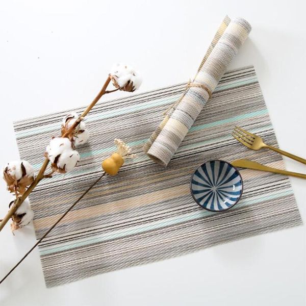 

Kitchen Dinning Table Place Mats Non-slip Dish Bowl Placement PVC Heat Stain Resistant Table Decorative Dinner Mat