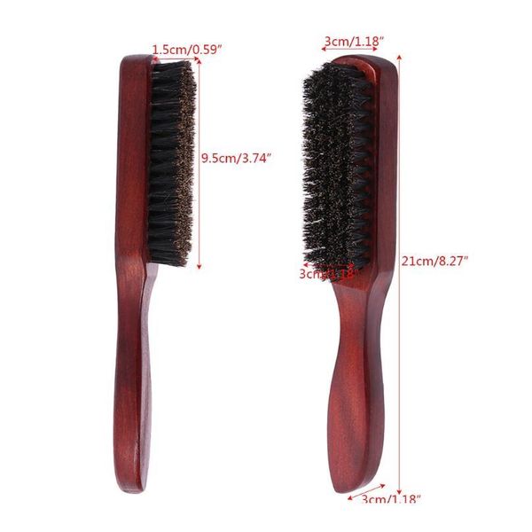 

hair brush wood handle boar bristle beard comb styling detangling straightening ha bbyqtm, Silver