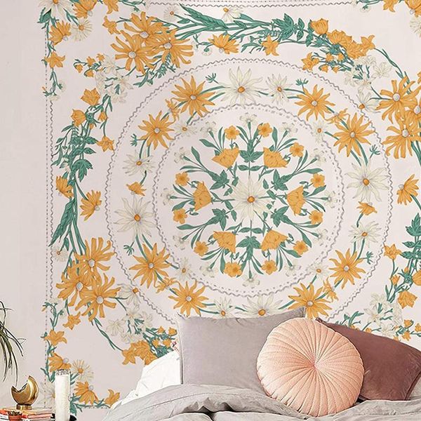 

стена подвесная для mandala sketched завод bohemiantapestries цветочный четырехкомнатная номер цветочный декор living гобелен jllyqa ffshop2